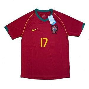 Portugal 2006 World Cup Cristiano Ronaldo # 17 Home Soccer Retro Jersey M-L